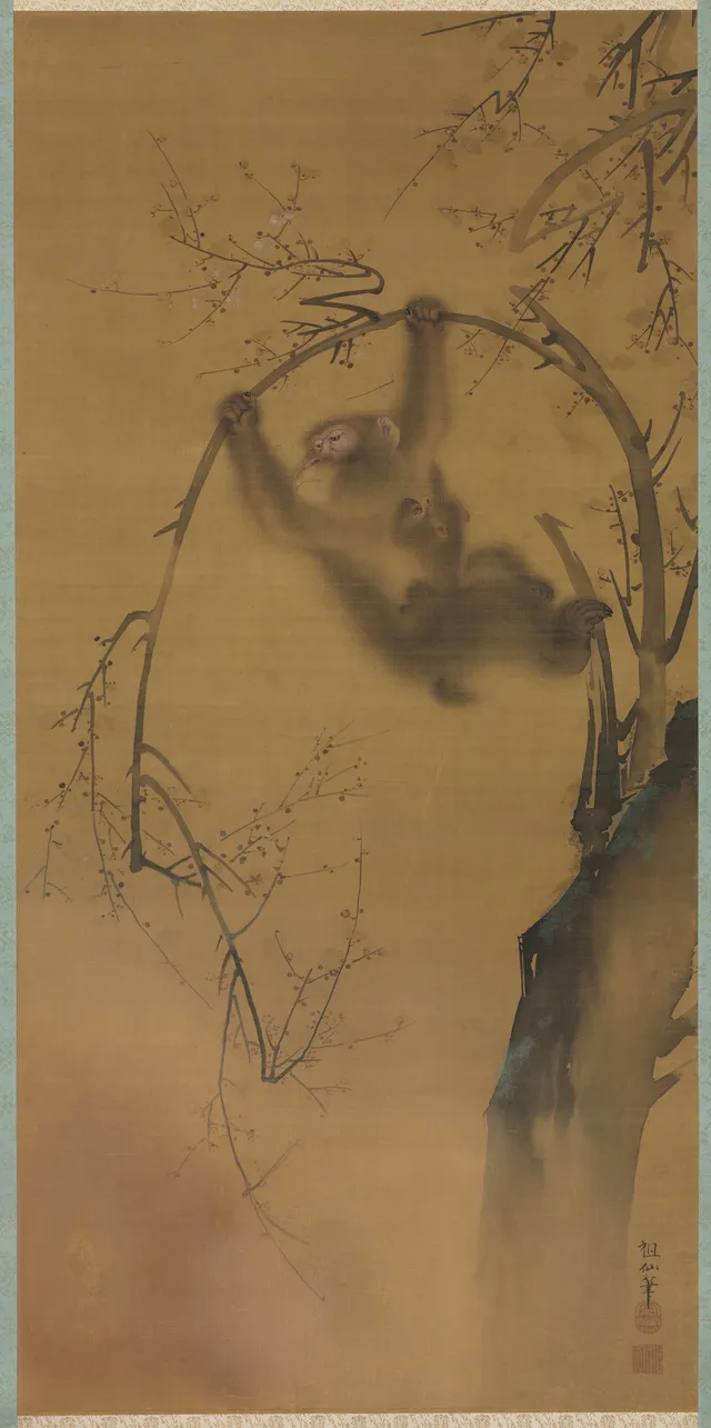 Monkeys in a Cherry Tree; Monkeys on a Rock Ledge