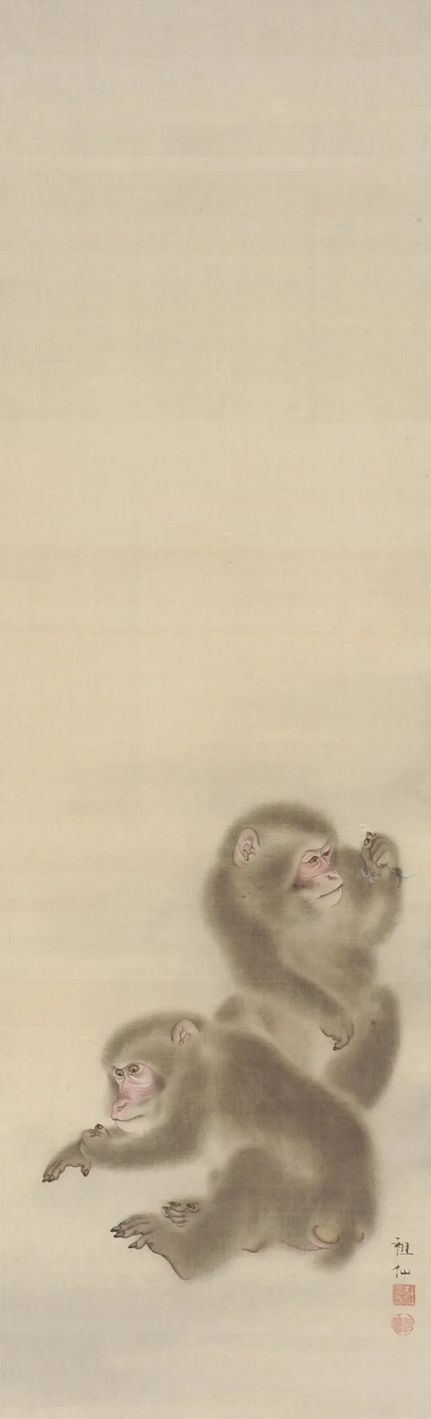 Two Monkeys, by Mori Sosen, unspecified, 1794
