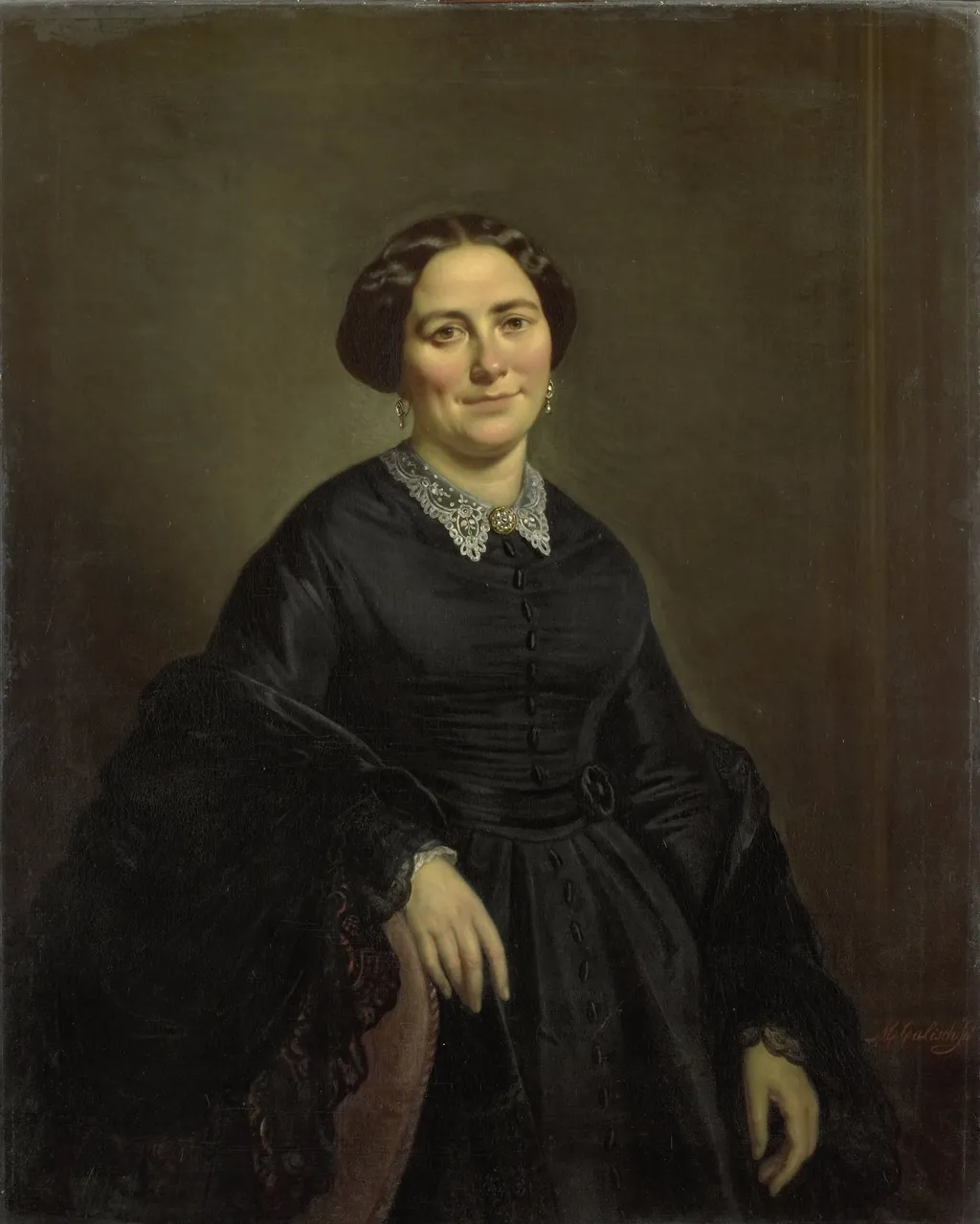 Johanna Christina Beelenkamp (1820-90). Wife of Cornelis Outshoorn, by Moritz Calisch, unspecified, 1860