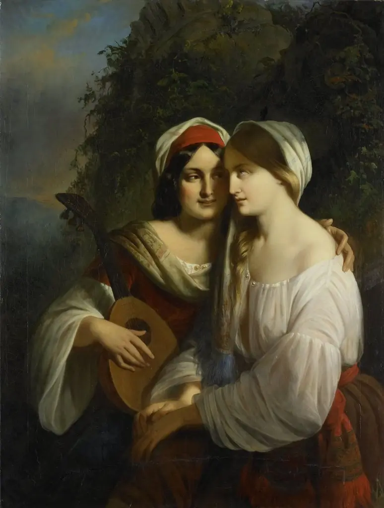 Twee vrouwen in Italiaanse dracht, by Moritz Calisch