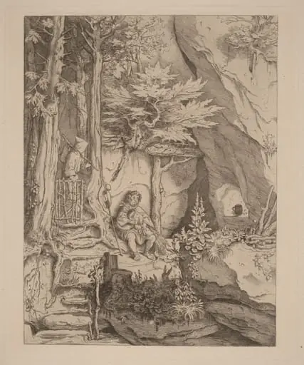 A Monk with a Bagpipe Player, by Moritz von Schwind