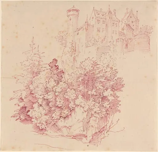 Fortified Castle on a High Cliff, by Moritz von Schwind