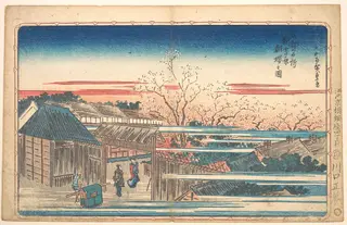 東都名所　新吉原朝桜之図|Morning Cherries at Yoshiwara, by Utagawa Hiroshige