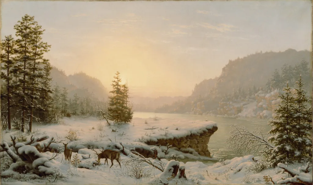 Winter Landscape, by Mortimer L. Smith, oil, 1890