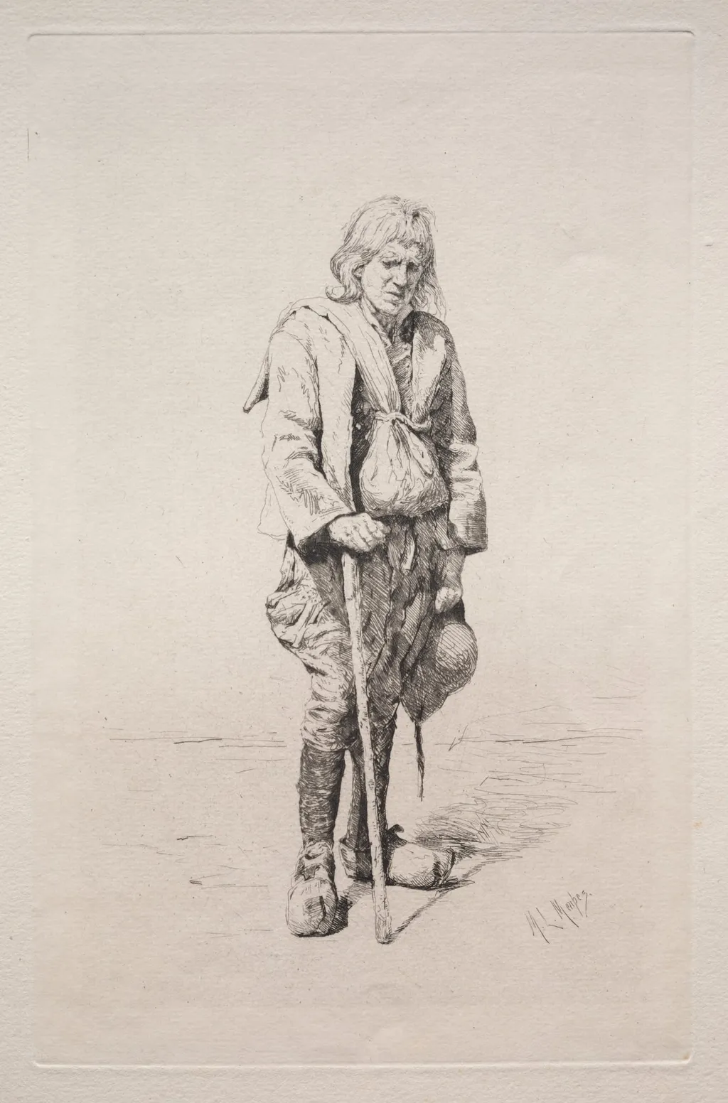 Man with Walking Stick, by Mortimer Menpes, 1909