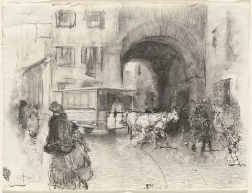 Pusterla dei Fabbri, Milan, by Mosè Bianchi