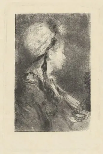 The Artist's Wife in Profile Facing Right, by Mosè Bianchi