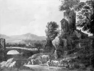 Mountain Landscape with Picturesque Buildings