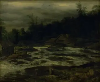 Mountain Scenery with Waterfall