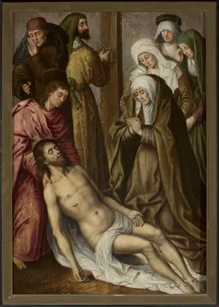 Mourning of Christ (Matthew 27:59–61; Mark 15:46–47; Luke 23:53–56; John 19:38–42)