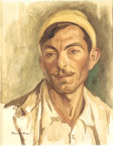 A Kurdish Porter, by Moustafa Farroukh, oil, 1939