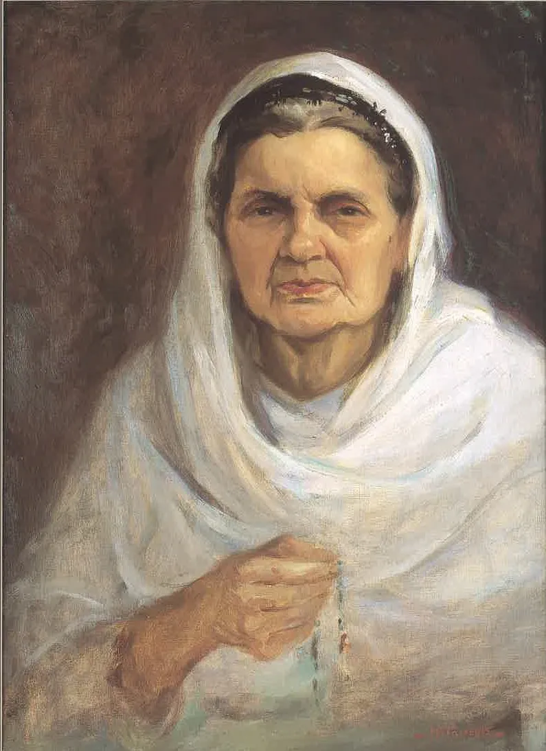 A Portrait of the Artist's Mother, Anisa Smaïsmeh Farroukh, by Moustafa Farroukh, oil, 1939