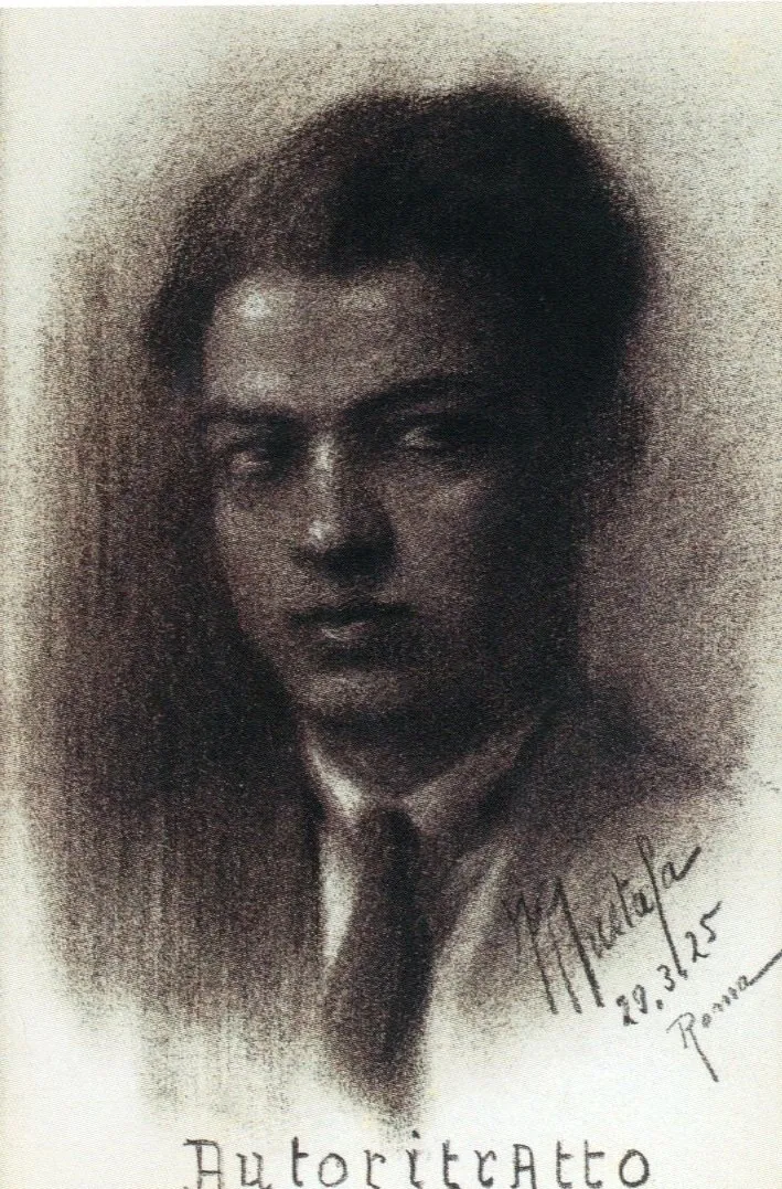 Autoportrait (5), by Moustafa Farroukh, watercolor, 1939