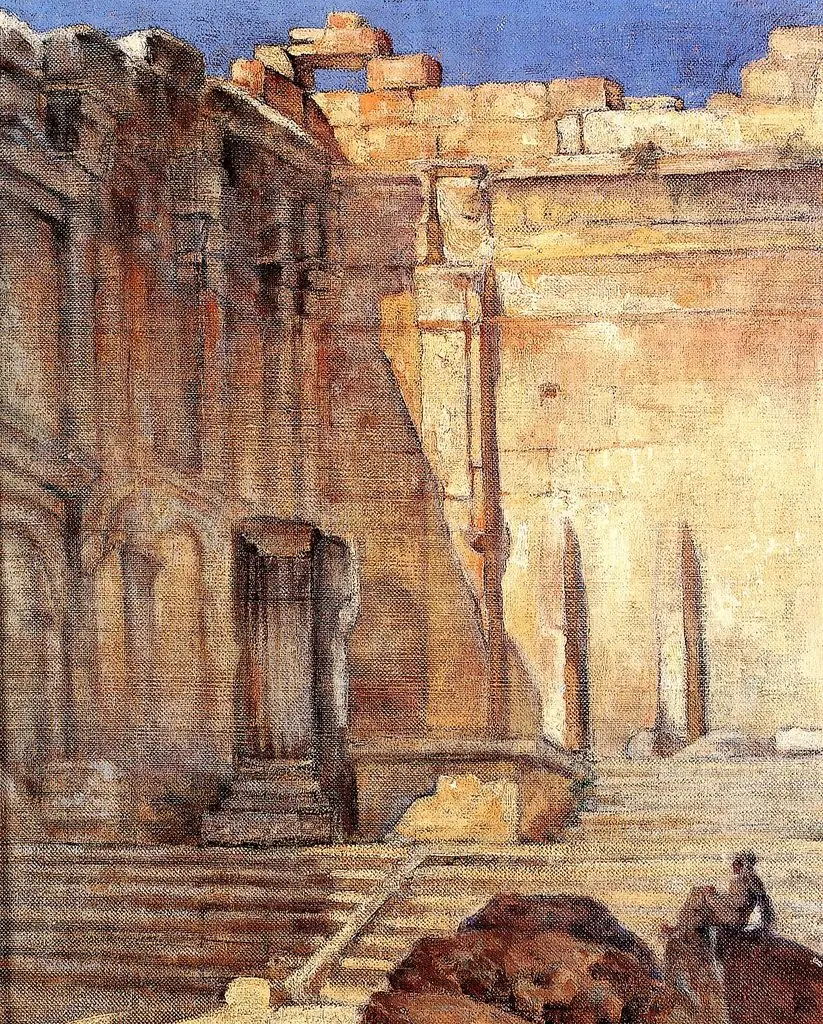 Baalbek, Temple of Bacchus (2), by Moustafa Farroukh