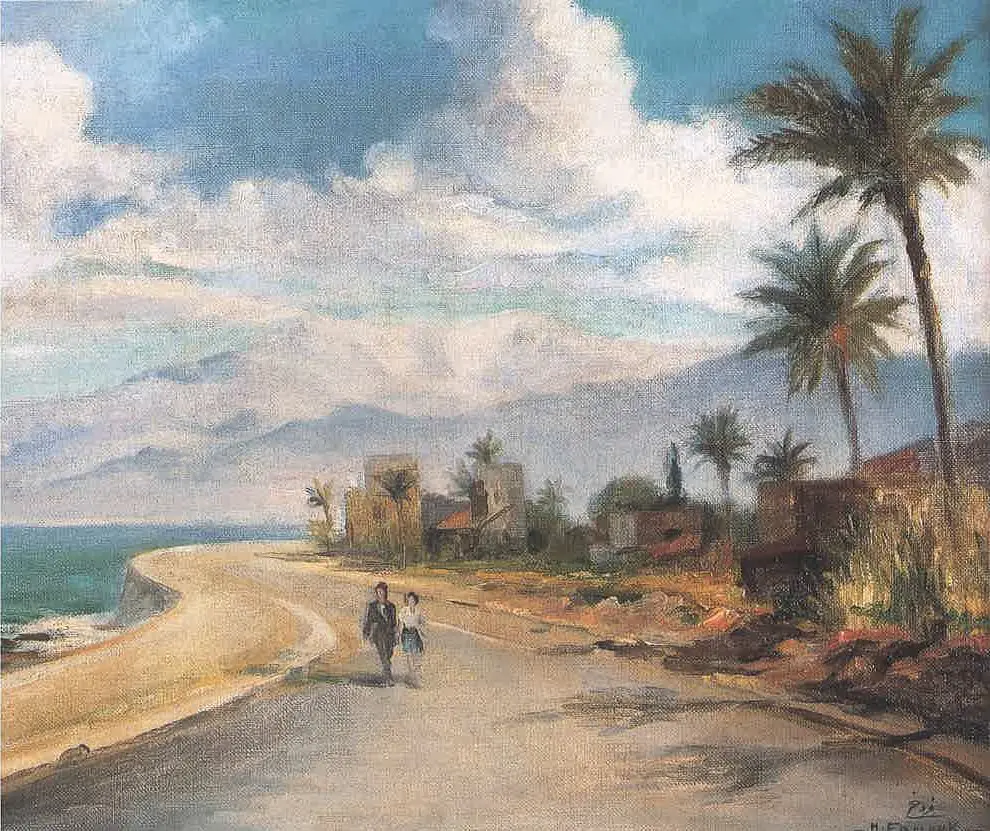 Corniche of Raʾ s Beirut, by Moustafa Farroukh, 1941