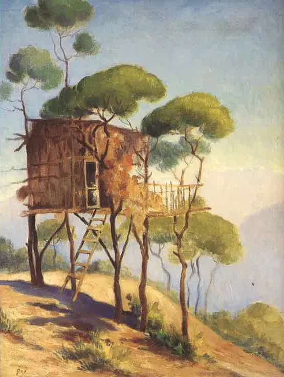 Irzal at Dhour El Choueir, by Moustafa Farroukh, oil, 1939