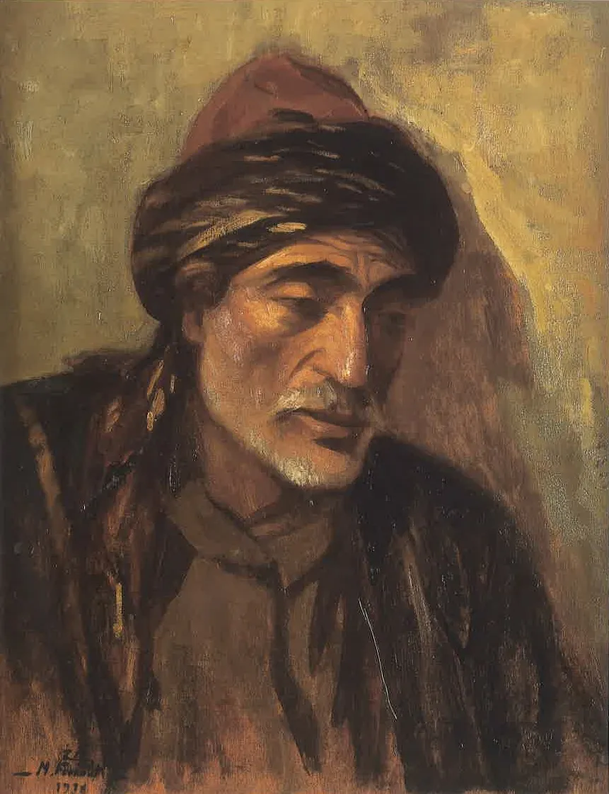 Portrait of a Lebanese Villager, by Moustafa Farroukh, oil, 1939
