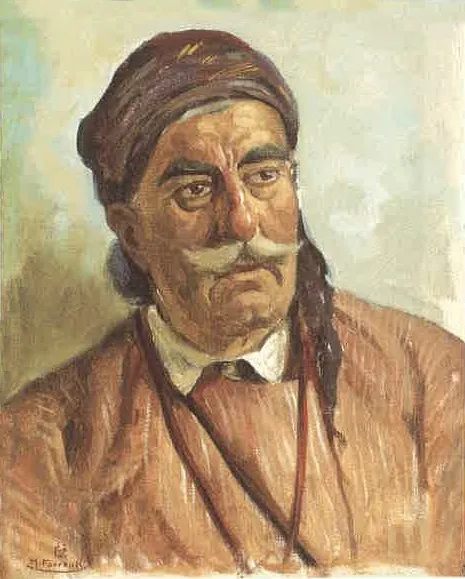 Portrait of a Qawwas, by Moustafa Farroukh, oil, 1939