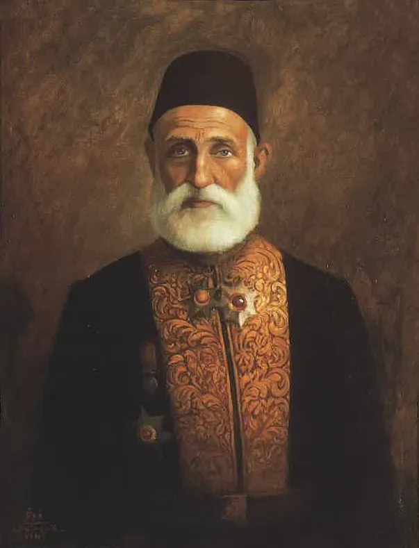 Portrait of Amin Pasha Moukhaiech (1905), by Moustafa Farroukh, oil, 1939
