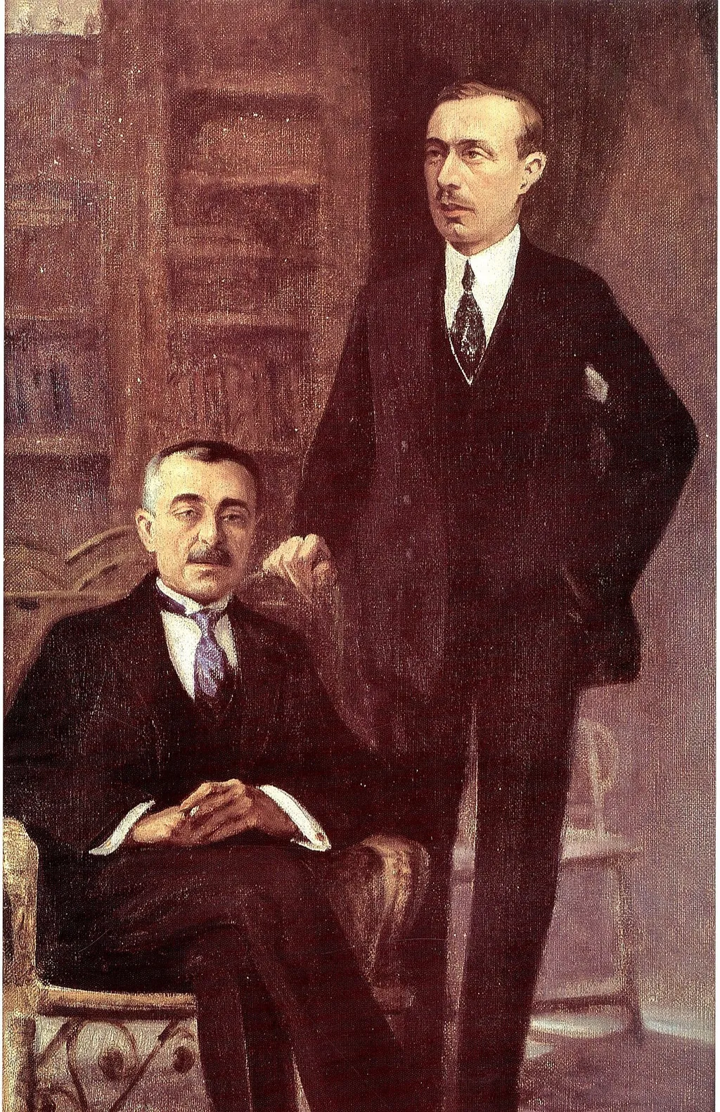 Portraits of Rachid and Ahmad Mukhtar Beyhum, by Moustafa Farroukh, oil, 1939