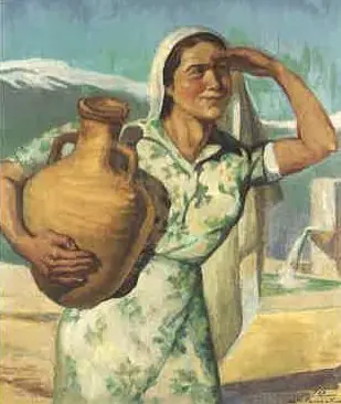 Returning from the Spring, by Moustafa Farroukh, 1939
