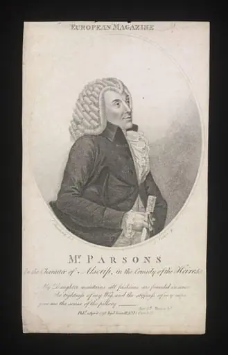 Mr William Parsons in the character of Alscrip in the comedy of the Heiress, by Mr. James Parker