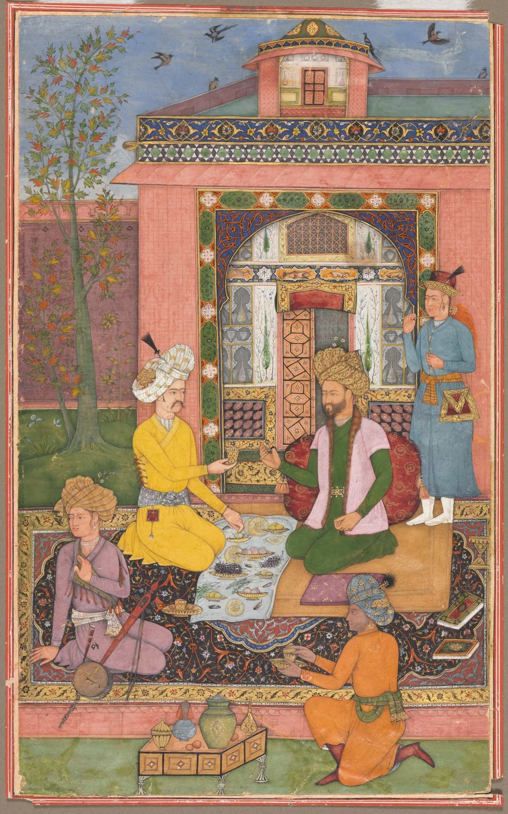 A Royal Picnic on a Terrace, by Muhammad Ali, unspecified, 1620