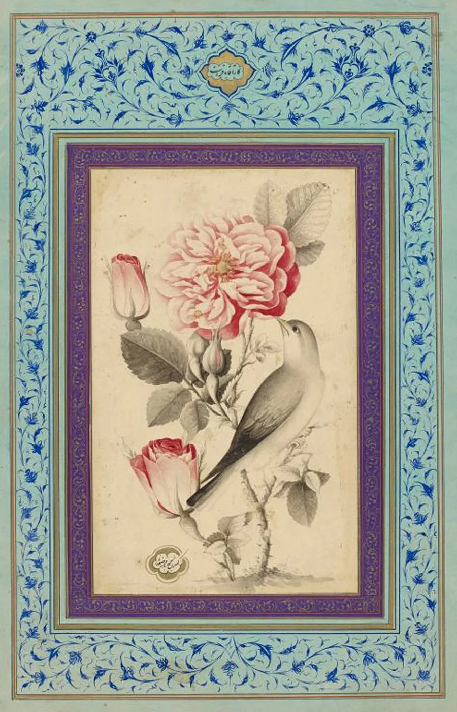 Roses and Nightingale, by Muhammad Baqir, unspecified