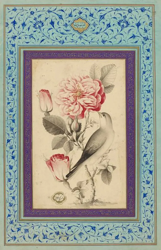 Roses and Nightingale, by Muhammad Baqir