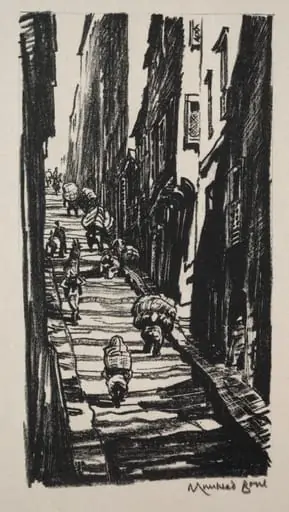 Carpet Porters, Pera, by Muirhead Bone
