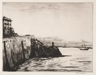 Evening, Port of Genoa, by Muirhead Bone, 1915