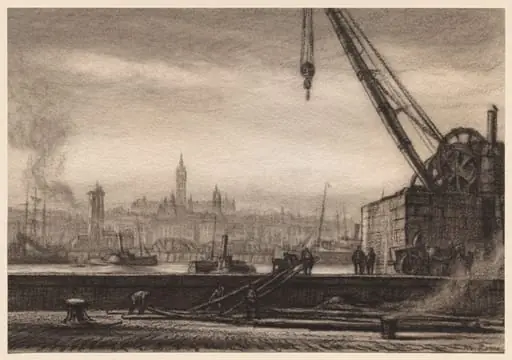 Glasgow University, by Muirhead Bone