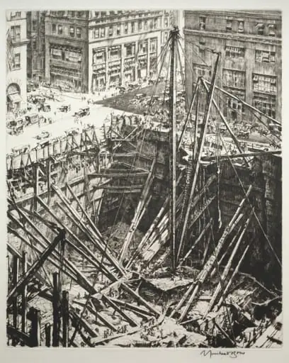 Manhattan Excavation, by Muirhead Bone