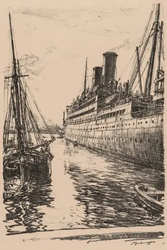 On the Clyde, 1917-1918:  The Tuscania at Glasgow, by Muirhead Bone