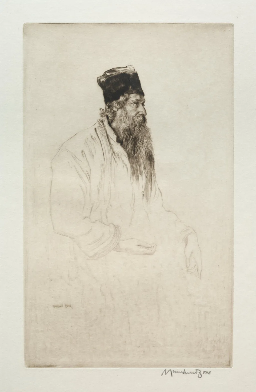 Rabindranath Tagore, by Muirhead Bone, 1920