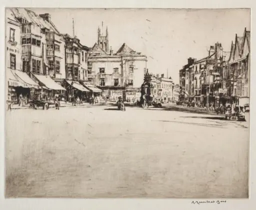 The Market Place, Wells, by Muirhead Bone