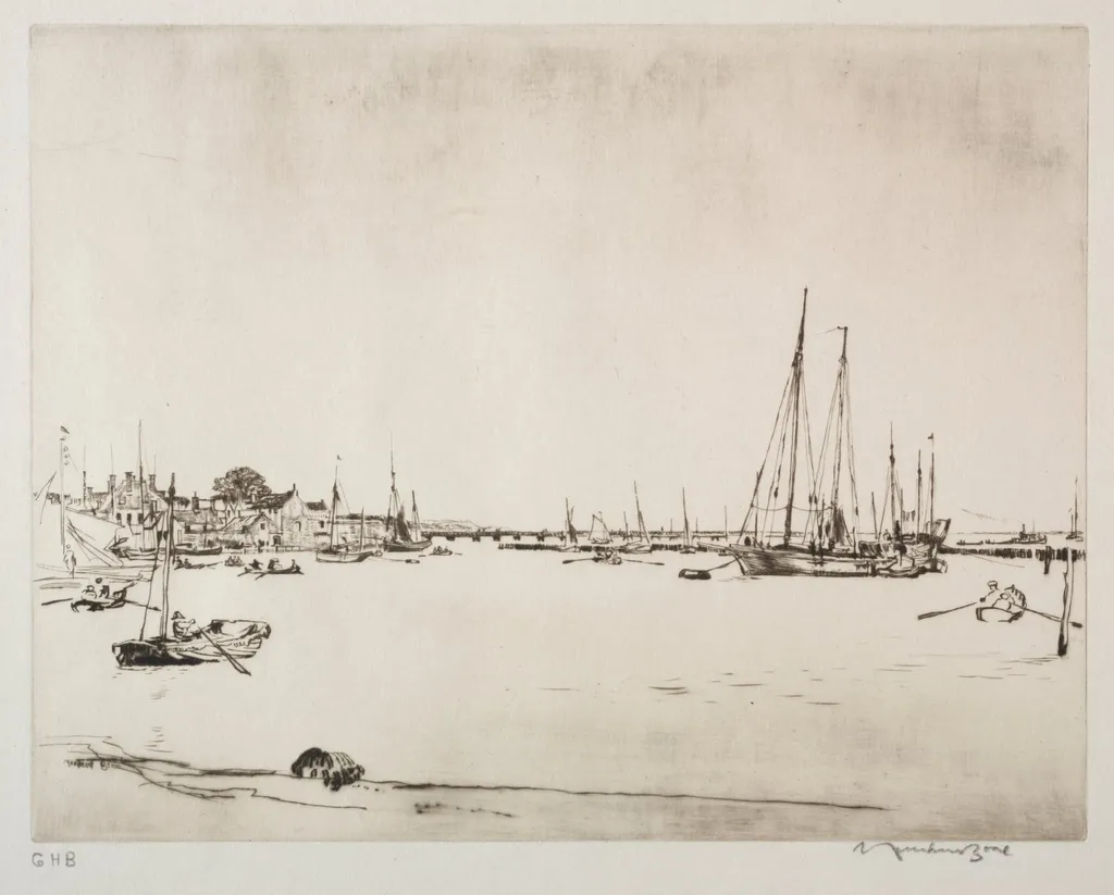 Yarmouth, Isle of Wight, by Muirhead Bone, 1924
