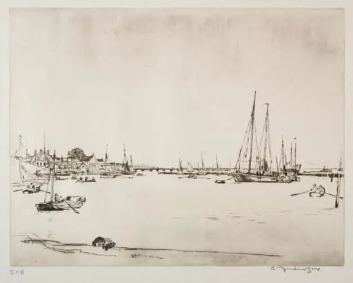 Yarmouth, Isle of Wight, by Muirhead Bone