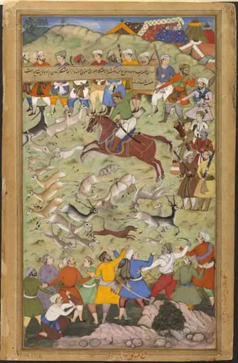Akbar hunting at Palam, near Delhi, by Mukund