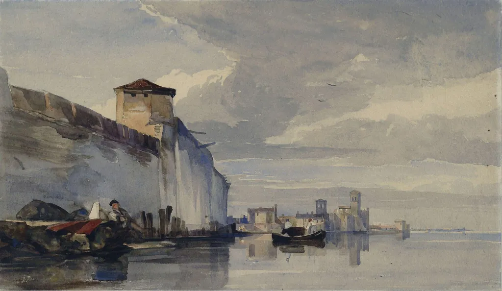 The Arsenal and the Fondamenta Nuova, Venice, by Muller, watercolor, 1840