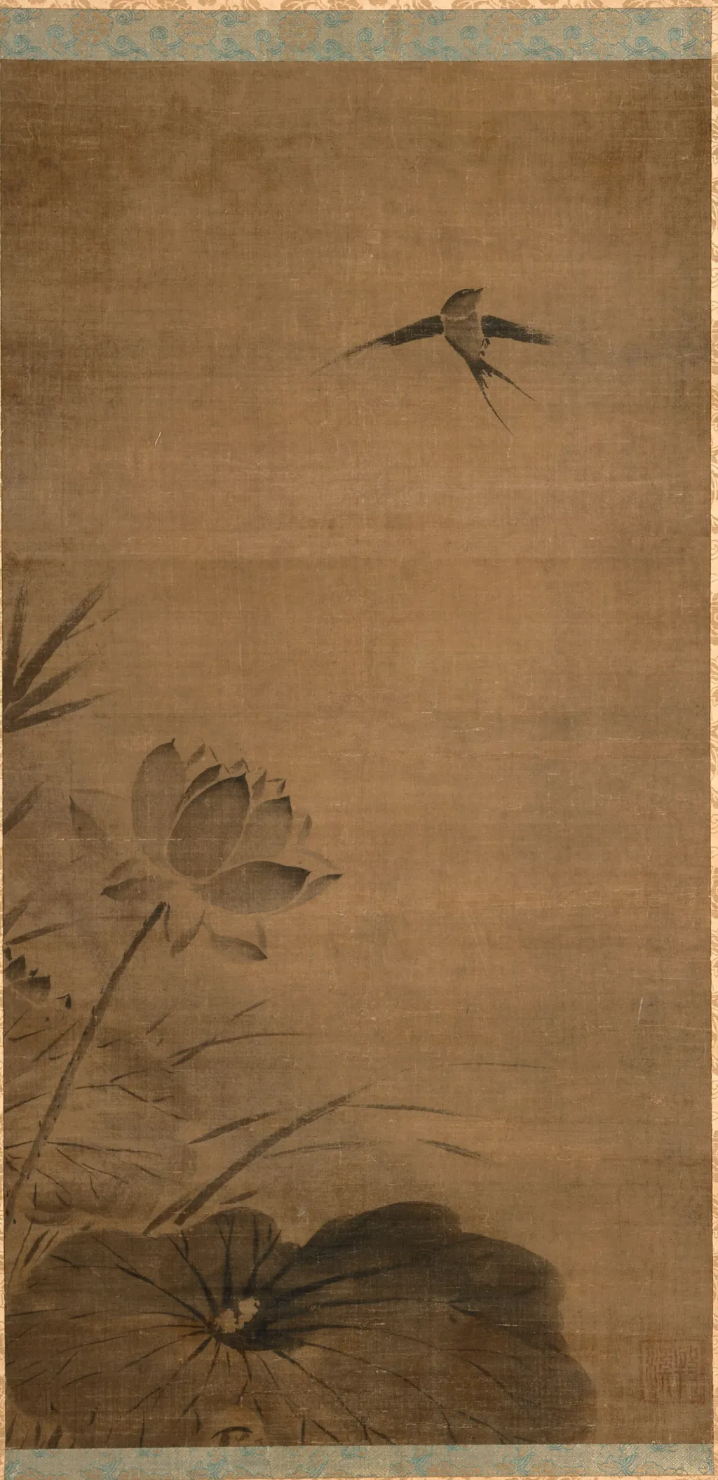 Swallow and Lotus, by Muqi, unspecified, 1250