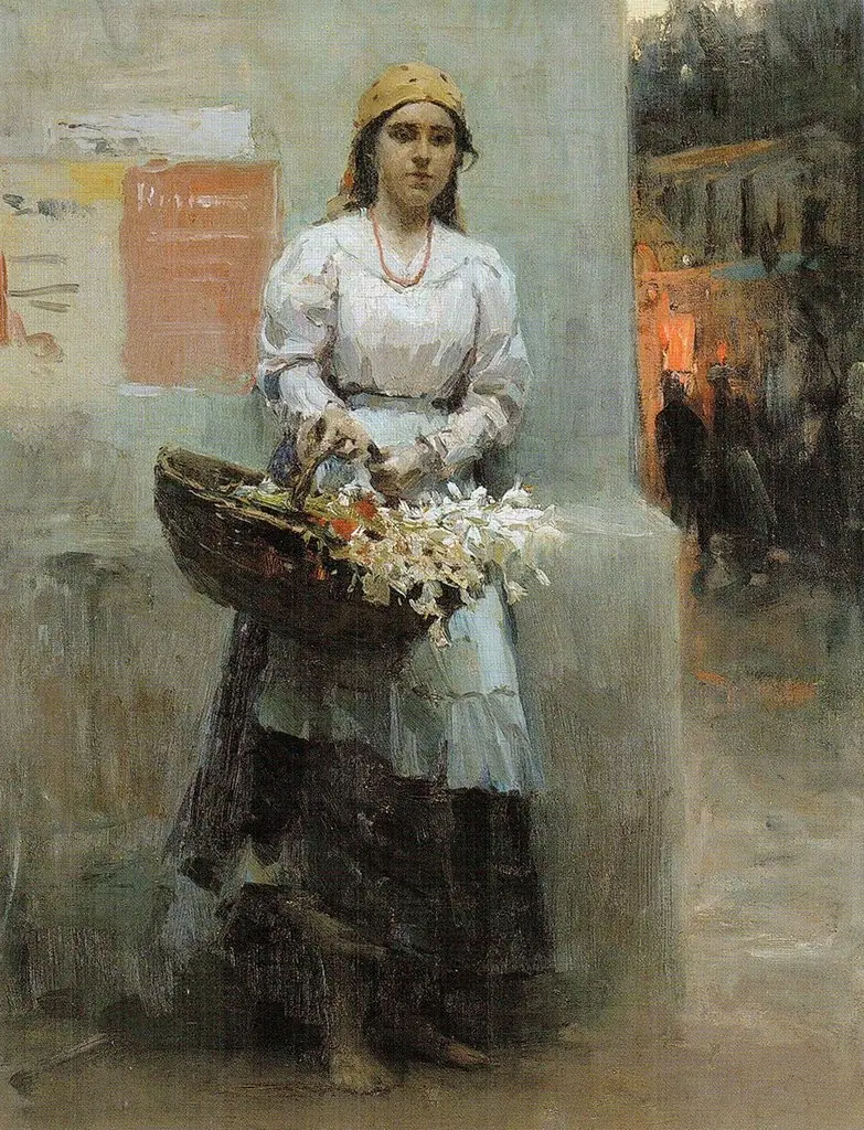Flower girl, by Mykola Pymonenko