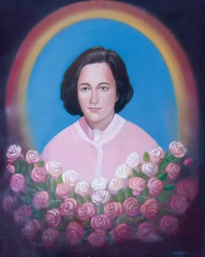 Tablou „Omagiu”, semnat N. Porumb și datat în partea dreaptă jos. Tabloul o reprezintă pe Elena Ceaușescu cu tricolorul în spate sub formă de curcubeu; în partea de jos a tabloului o ”mare” de trandafiri. Comandat de Comitetul Județean de Partid Sibiu și dăruit Elenei Ceaușescu cu ocazia zilie de naștere (ianuarie 1989).
