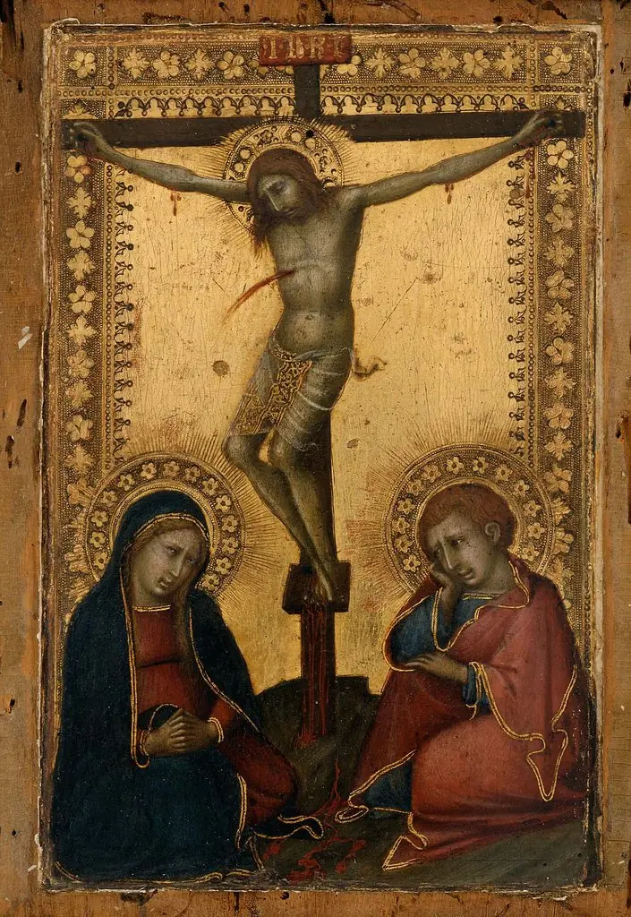 Crucified Christ with the Virgin and Saint John the Evangelist, by Naddo Ceccarelli