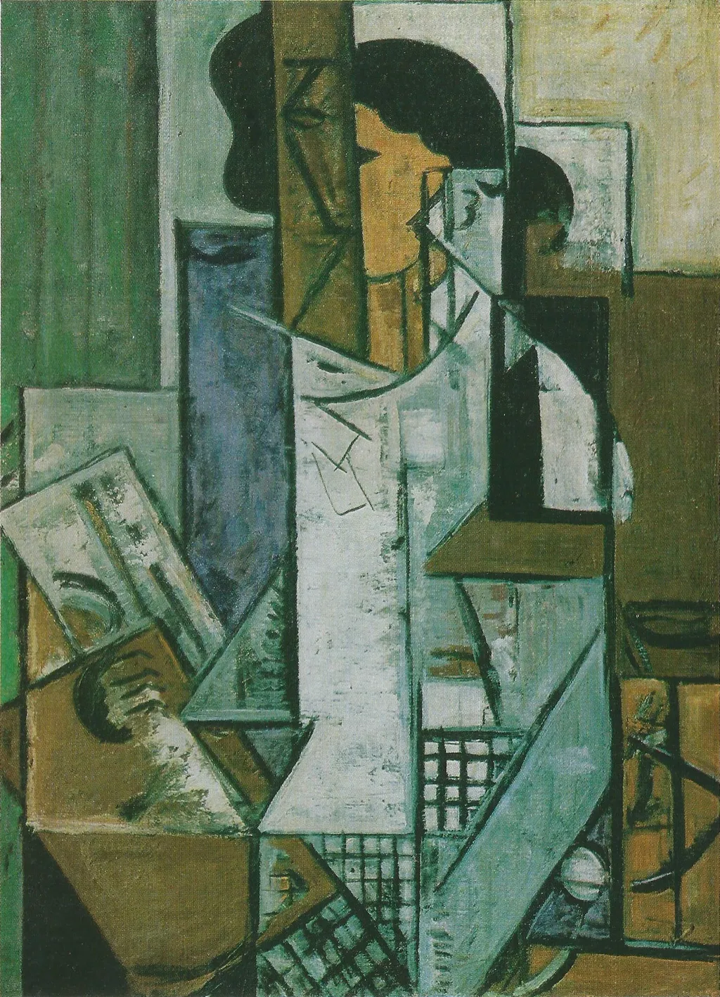 Self-Portrait with Palette, by Nadezhda Udaltsova, oil, 1915