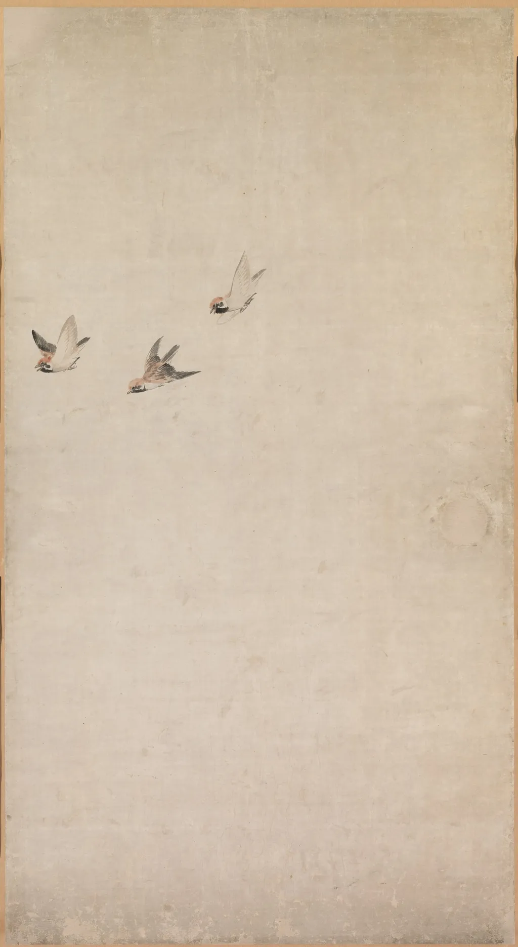Puppies, Sparrows, and Chrysanthemums, by Nagasawa Rosetsu 長澤蘆雪, unspecified, 1788