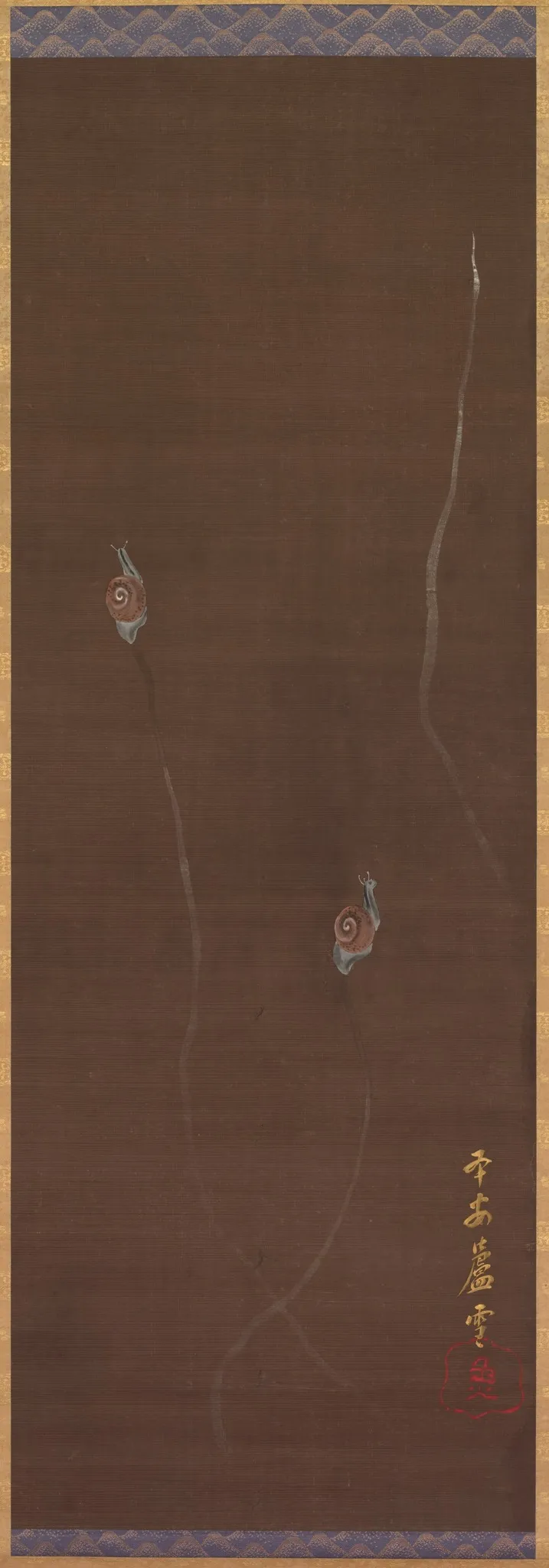 Snails, by Nagasawa Rosetsu 長澤蘆雪, unspecified, 1789