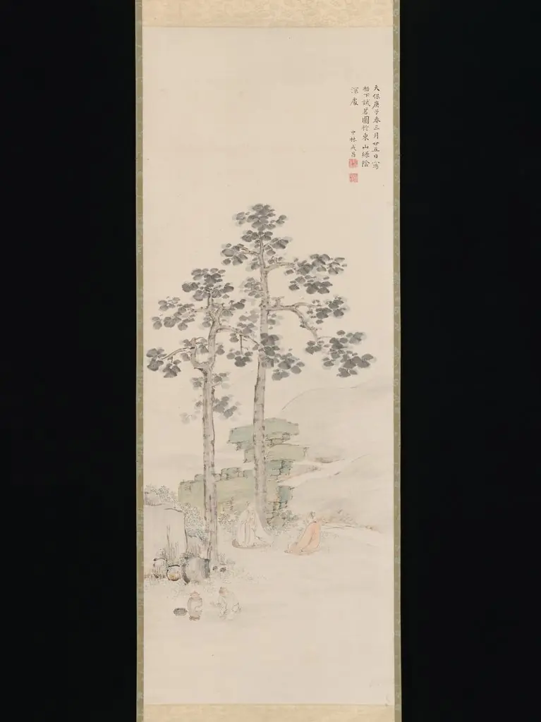 Sampling Tea beneath the Wu Trees, by Nakabayashi Chikutō