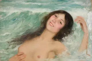 Naked Female Bust Between the Waves, by Joan Brull Vinyoles