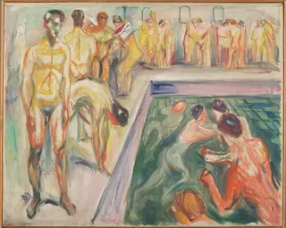 Naked Men in Swimming Pool